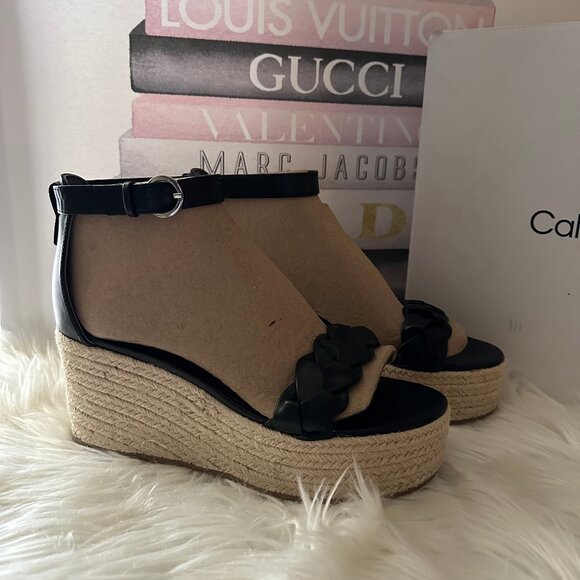 NEW Calvin Klein Thea Wedge Espadrille Sandals - Sz 9.5 - Picture 2 of 15